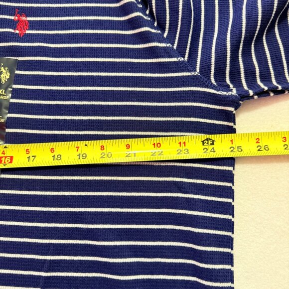 U.S. Polo Assn. Men's Pullover Navy/White Striped Henley Shirt Size XXL NWT - Picture 10 of 11